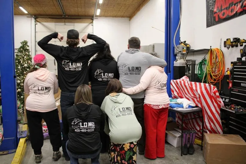 The Lo Mo Outfitting team showing off their gear